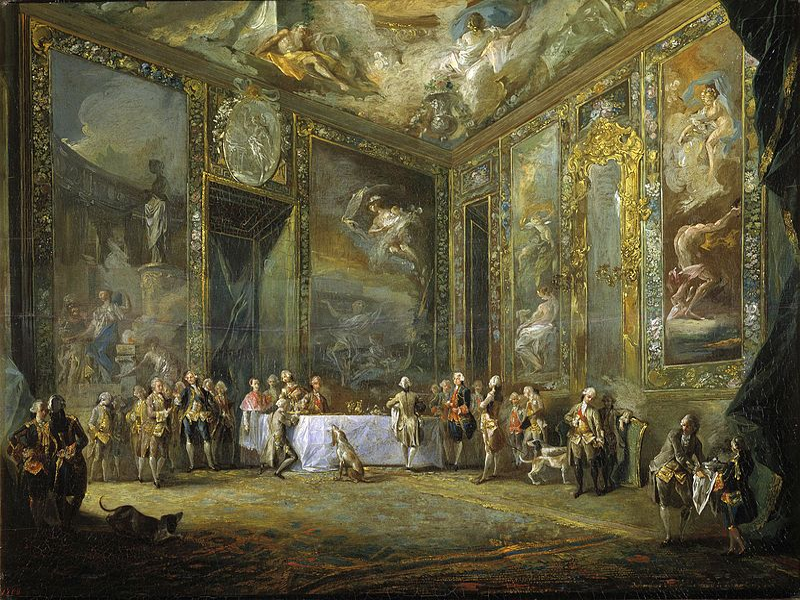 'Carlos III comiendo ante su corte' | Luis Paret | 1775 | Fuente: Wikimedia
